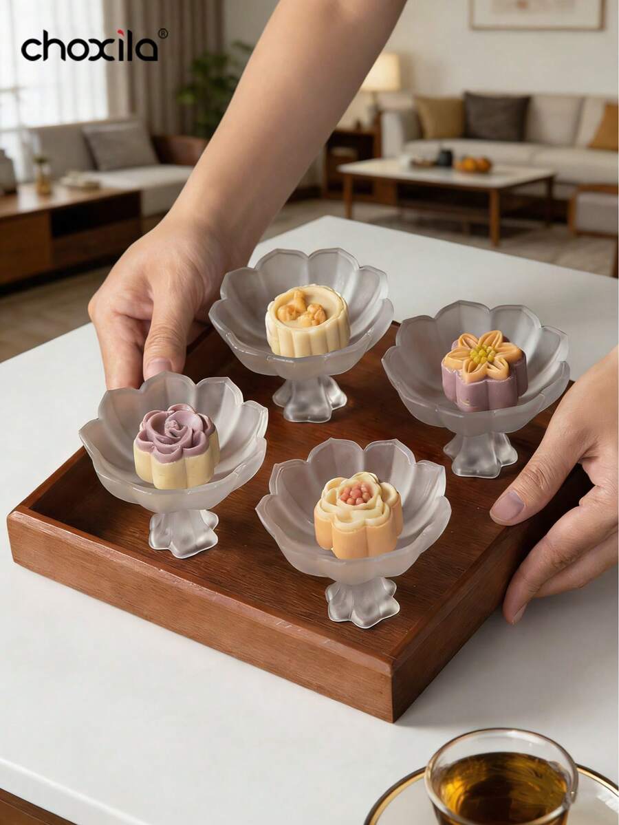 choxila 1个/2个装小容量甜点杯、甜点碗、坚果零食碗、酱料碟，莲花短柄杯，适合下午茶、家庭聚会、卧室或客厅使用。 - 蓮花杯 - 查看 1