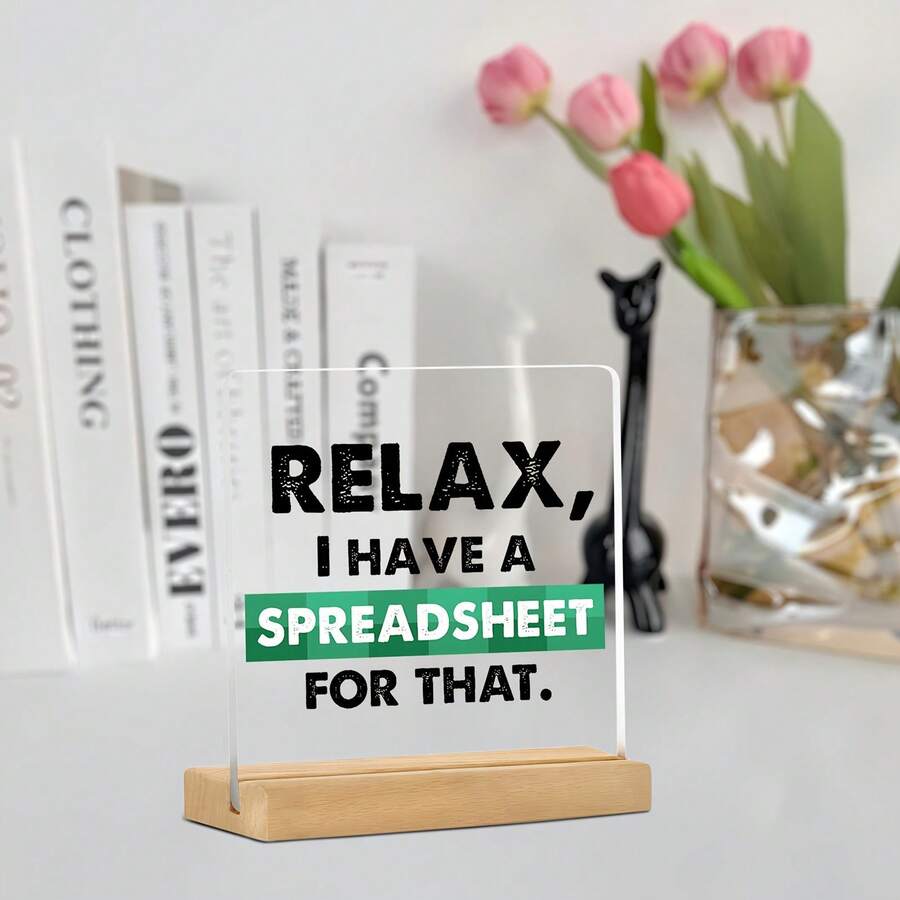 2D Flat, 2D Flat Printing, 2D Flat Printed Funny Accountant Office Desk Nameplate - Classic Acrylic Office Decor, Perfect Gift, Create A Relaxed And Tidy Workspace, 2D Flat - Multicolor - View 1