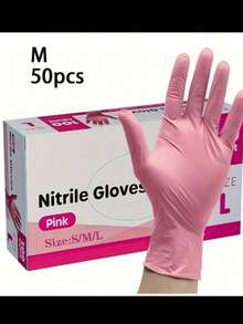 100-Ct Bagged Pink Gloves; Latex-Free Cleaning Gloves; Nail Art, Tattoo, Hair Salon, Garden, Beauty Salon Use;Too Artist; Beautician; Hair Dye; Styling; Epoxy Resin Work Gloves; Powder-Free; Home, Office, Professional Use. - Pink - View 14