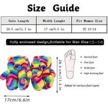Women's Cotton Piush Adult Slipper Bear Slippers House Slippers Shoes - Flipflop - 紅色 - 查看 5
