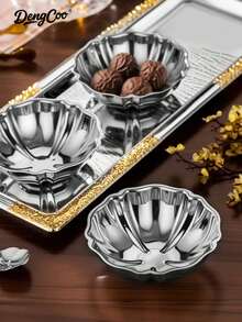 Dengcoo 1 chiếc cốc tráng miệng, bát tráng miệng, chân nến, khay phục vụ, đĩa xinh xắn bằng thép không gỉ, thích hợp cho gia đình, khách sạn, nhà hàng, tiệc tùng hoặc các buổi tụ họp khác. - Cái bát - Xem 5
