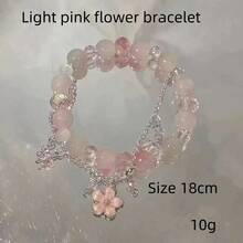 A Glass Bead Bracelet, Women's Accessory Bracelet, Suitable For Everyday Work Wear - Pink - View 1
