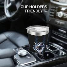 304 Stainless Steel Double Silver Edge Vacuum Insulated Drum 340g - Reusable Travel Cup With Stainless Steel Straw - This Is A Stainless Steel Water Cup About The Tampa Baseball Bay Rays  Theme - Leak Proof, Sweat Proof, Can Maintain Hot And Cold Temperatures For Hours, Frees Of Bisphenol A, Suitable For Car Cup Holders, Very Suitable For Match Days, Sports Events, Commuting, Office Rest And Outdoor Activities, Durable Double Wall Structure Fashionable Fan Gift - Silver - View 7