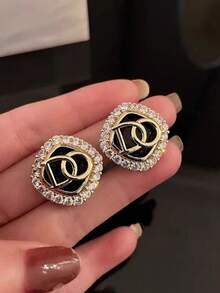 5对奢华时尚百搭红色几何耳环，复古精致水钻和仿珍珠耳环套装，适合女士日常和节日佩戴 - 五件套 - 查看 9