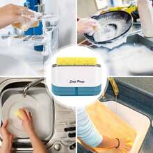 1pc Soap Dispenser, Detergent Dispenser, Automatic Liquid Soap Dispenser, Suitable For Kitchen Sponge, Dish Brush, Soap - Multicolor - View 6