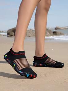 Outdoor Beach Shoes - New Lightweight Fitness Shoes, Yoga Shoes, Non-Slip Soft Bottom, Wear-Resistant Quick-Drying, Wading Shoes, Diving Swimming Shoes - Black - View 1