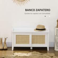 HOMCOM Banquinho para trocar sapatos - Branco - Ver 4