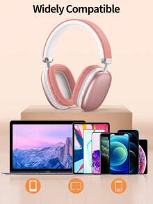 Tagry Auriculares inalámbricos Bluetooth con micrófono, plegables y portátiles, estéreo HiFi, almohadillas de espuma viscoelástica - Rosa - Ver 3