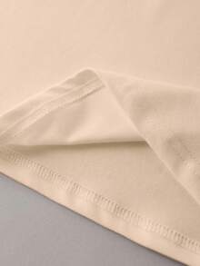 Women's Printed T-Shirt "Culposo" Workout 100% Cotton Gym - Màu be - Xem 3