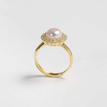 Da'ra 7-8mm Cultured Freshwater Pearl Adjustable Ring, 925 Sterling Silver Sunflower Ring Setting, Lustrous Pearl And Intricate Silver Petals Capture The Radiance Of Spring. Order Includes A Custom Gift Box. - YJ4695001 - View 3