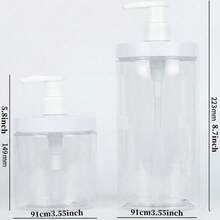 500毫升/1000毫升旅行及家用液体分装瓶，适用于沐浴露、洗涤剂、按压瓶 - 無色 - 查看 6