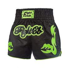 New Men's Boxing Shorts, Muay Thai Shorts With Embroidery, MMA Fighting Gear - Black - View 6
