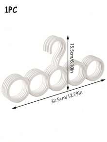 1/5个白色圆形环状围巾挂钩，塑料多用途围巾收纳架，适用于衣柜，耐用配件整理架，节省空间，可用于悬挂腰带、领带和围巾，是衣柜整理和配件收纳的理想之选，也适用于洗衣、晾衣绳、房间装饰、宿舍必备、衣柜整理、家居装饰、家用物品、房间装饰 - 白色 - 查看 10