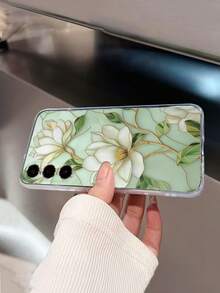 1pc Thick Transparent Floral Painted Anti-Drop Phone Case, Compatible With Samsung Galaxy S26/S26PLUS/S26 Ultra, S25/S25PLUS/S25 Ultra, A17/A07/A16/A36/A26/A56/A50/A12/A32/A52/A72/A51/A21S/A13/A14, S24/S24PLUS/S24Ultra, S22/A52/A53/A54/A55, 11/12Pro/12/12X/13Pro/14Pro/15Pro, Redmi 10/9/Note9/12c/Note11pro/Note8Pro - Multicolor - View 6