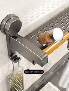 Space-Saving Wall-Mounted Kitchen Organizer | Metal Spice Rack And Food Storage Shelf, Easy To Install, No Drilling Required, Ideal For Dishware, Cookware, And Towels, Suitable For Home And Restaurant Use