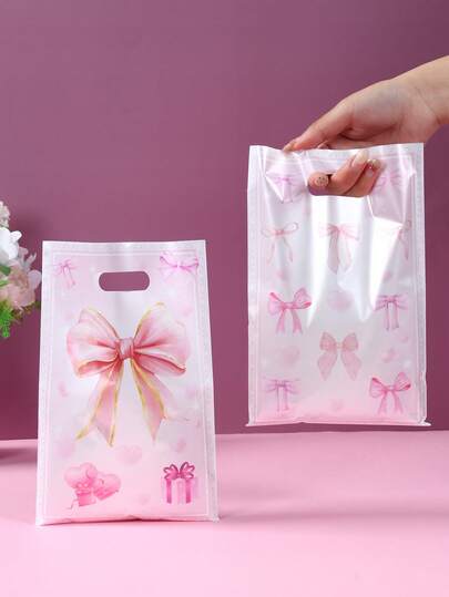 10/25/50 Stück rosa Schleifen Geburtstags-Party Hochzeits-Geschenkverpackung Geschenktüte Süßigkeitentüte, rosa Schleifen Design Süßigkeitentüten Geschenktüten für Schleifen Themen Geburtstags-Party Hochzeit Gender Reveal Party Geschenk Dekorationen, 1. Geburtstags-Party Geschenktüten Süßigkeitentüten, Geburtstags-Party Hochzeit Tischdekoration Süßigkeitentüte, Gender Reveal Deko, Baby-Dusche Deko, 1. Geburtstags-Geschenk, Hochzeitsdekoration