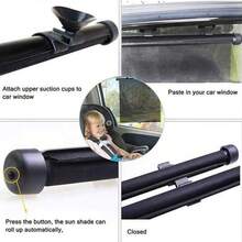 15-Inch Retractable Car Sun Shade With Suction Cup Side Window Curtain, Retractable Sun Shade
