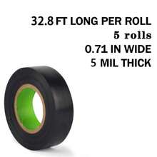 YITAPE 5 Rolls Professional Waterproof Black Electrical Tape/Wire Tape, 0.71 Inch Wide, 32.8 Feet Long, 5 Mil Thick. PVC Electrical Insulation Tape, Waterproof Electrical Tape, Wire Insulation, Strong Self-Adhesive, High Viscosity, Cold & Heat Resistant, Waterproof & Moisture-Proof, Suitable For Automotive Wiring Wrapping - Multicolor - View 2