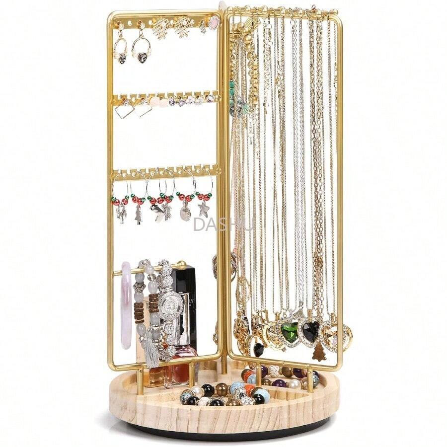 Organizador de Joyas de Metal, 3 Niveles Estante de Joyas Exhibición Organizador de Collares Exhibidor de Joyeria para Anillos, Pendientes, Collares, Relojes, Lápiz Labial, Perfumes - por defecto - Ver 1