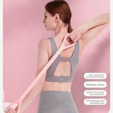 8字形阻力带，专为女性设计，缓解背痛，瑜伽器材，家用健身运动带，配有硅胶手柄和加粗弹力绳 - 彩色 - 查看 4