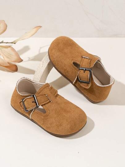 1 Pair Unisex Kids' Fashionable Minimalist Flat Shoes, 2026 Spring/Autumn/Winter New Comfortable Non-Slip Casual Leather Shoes, Toddler/Baby Shoes, Suitable For School, Outdoor, Recommended For Back To School Season