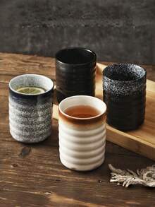 1个大号陶瓷茶杯，酒店/餐厅水杯/饮料杯，家用陶瓷杯，寿司店水杯，大容量杯 - 彩色 - 查看 2