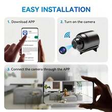 1080P Hidden Camera - Indoor Camera - Nanny Camera - WiFi Wireless Camera - Pet/Baby Home Camera - With Night Vision - HD Surveillance Camera - Surveillance Camera With Motion Detection And Night Vision - Black - View 6