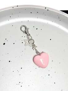 1件情人节礼物，独立风格心形星星钥匙扣，CCD相机吊坠，手账挂件，包包配饰