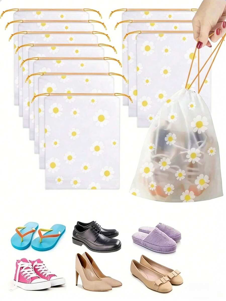 Shoe Bags For Travel,Travel Shoe Bags For Packing, A Traveling Storage Bag, Toiletry Bag, Packing Bag, Gym Bag, Laundry Bag Travel, Waterproof, And Reusable,Large Waterproof Portable Travel Shoe Storage Bags Travel Essentials Women For And Men,Great For Packing Dance Shoes, Sneakers, Hiking Golf Shoes, Clothes, And Other Travel Items; Works Well As A Home And Travel Storage Bag Travel Organizer Drawstring Shoes Pouch Shoes Cover Dust-Proof For Men For Women Packing Cubes Cruise Essentials Holiday Essential - Yellow - View 1