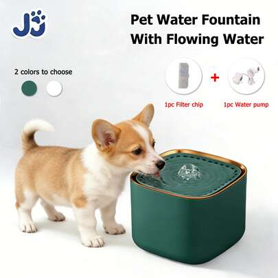 JUJU SHOU Pet Water Fountain Set With Flowing Water - 3L/101.45oz, With 1pc Filter Chips & 1pc Water Pump, Indoor-Cat Drinking Dispenser, USB Power Supply, Without Battery, Ideal For Multi Pet Households