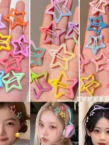 Star-Shaped Hair Clips, 10/20/30 Pieces, Kit With 3 Designs, Easy To Use - Kẹp đơn giản - Xem 2