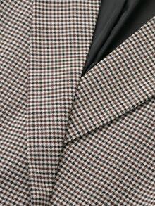 Women's Loose Fit Houndstooth Print Lapel Long Sleeve Blazer - Multicolor - View 3