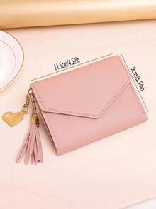 Personlig hjärtformad tofsplånbok, personlig text för kvinnors korthållare, anpassat text för kvinnors kortfodral och ID-fodral, brudtärnepresent, present till nygifta, perfekt present till flickvän - Multifärgad - Visa 8