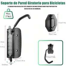 CYPNBLUEDREAMER Gancho de Pared para Guardar Bicicletas Juego de 2 Piezas Puede Soportar 60 Libras Gancho Giratorio para Bicicleta de Montaña Con ángulo AjustableFashion - como en la foto - Ver 3