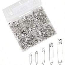 380pcs Assorted Safety Pins, Silver Color, Small Pins, Loose Pins, Large Pins, Clothing Pins, Apparel Accessories Pins, Bag Charms, School & Office Supplies, Shirt & Jacket Accessories, Christmas & Halloween Costume Pins, Fun & Cute Teacher Gifts, Clothing Accessories, Bag Charms - Multicolor - View 15