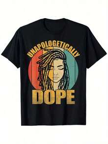 Unapologetically Dope Loc'd Woman Vintage Women's Casual Short Sleeve Crew Neck T-Shirts - 黑色 - 查看 1