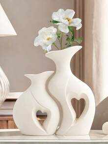 2pcs Creative Couple Vase Set, Large And Medium Size Indoor Desktop Decor, Suitable For Home Decoration All Year Round (Please Note The Size Of The Product) - Multicolor - View 9