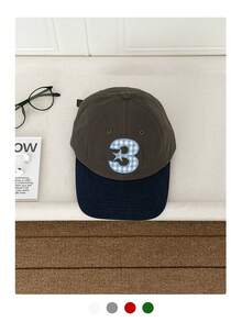 软顶复古字母格子帽，女士薄檐遮阳五片帽，街头嘻哈棒球帽，格子棒球帽，美式英伦学院风，男女通用大号头围遮阳运动按扣帽 - 字母棒球帽 - 查看 10