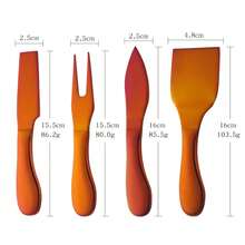 4 piezas de herramientas para queso, cortador de queso dorado, cuchillo, ralladores de queso creativos, herramientas de cocina, espátula para pasteles, cuchillo para mantequilla, set de queso - Oro-B - Ver 9