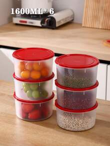 12件套透明食品储物盒，带密封盖（6个盒子+6个盖子） - 适用于存放水果、蔬菜、肉类、零食、坚果等 - 可微波炉加热，可重复使用塑料厨房收纳套装 | 防漏储物盒 - 彩色 - 查看 13