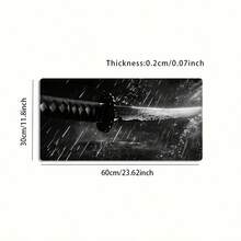 Mouse Pad Extra Grande com Padrão de Espada Samurai, Design de Estilo Anime Preto e Branco, Tapete de Mesa Fácil de Limpar, Lavável, Base de Borracha Antiderrapante, Bordas Costuradas com Precisão, Mouse Pad Ideal para Presente, Protetor de Mesa, Tapete de Vaidade, Lugar Americano, Tapete de Estudo, Tapete de Teclado, Múltiplos Tamanhos Disponíveis: 15,7*35,4 Polegadas (40*90 cm), Um Presente Ideal para Aniversários e Feriados - Tapete de Teclado de Computador, Tapete de Laptop, Adequado para Jogadores, Trabalhadores de Escritório e Estudantes, 1 Peça. - A - Visão 14