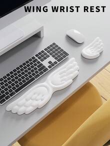1 Memory Foam Leather Wrist Rest, Keyboard Wrist Guard, Mouse Wrist Guard, Gradually Thickened, Ergonomic, With Wrist Rest, Computer Mouse Pad, Pain Relief, Keyboard Wrist Rest, With Coaster, Anti Slip PU Base