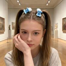 1 Set Blue Manual Bangs Volumizing Curling Iron, Multi-Functional Plastic Curling Wand With Double-Layer Hollow Design, Quick Styling, Damage-Free Hair Curling Tool - Multicolor - View 3