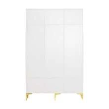 Wardrobe Set With Bench, Multifunctional Storage Bench, Open Storage, 6 Hooks And Gold Legs, Suitable For An Entryway Or Living Room, White, W 120/D 40/H 191.5 Cm - 白色 - 查看 9