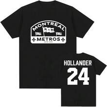 Shane Hollander 24 Montreal Metros Tee Heated Rivalry Graphic Print T-Shirt Loose Cotton Unisex Streetwear Merch Men Women Shirt - màu đen - Xem 1