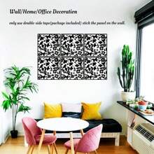 Lchen - Paneles divisores Colgantes de habitación 12 Paneles de visualización de PVC para decoración de la habitación del hogar Hotel y Bar negro01 - Negro01 - Ver 4