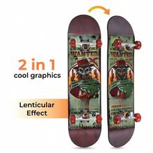 Tony Hawk Lenticular 31" Wanted Hawk Skateboard, 52mm Wheels - Hawk bị truy nã - Xem 3
