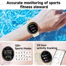 GUHUAVMI 2026 新款女士时尚 GPS 运动智能手表，1.39 英寸 360*360 高清全触控屏，超薄机身，内置 GPS 定位，蓝牙通话，语音助手，DIY 表盘，快门控制，音乐播放，女性生理期提醒，时尚可穿戴设计，100 多种运动模式 - 彩色 - 查看 8