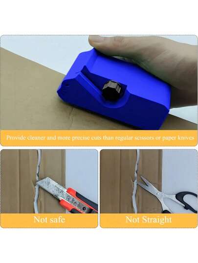 Ett nytt multifunktionellt skärverktyg i kartong för hemmabruk, vass manuell sax, lämplig för olika användningsområden: Tillverkning av kattskrapor och husdjurslådor, samt skärning av presentpapper och handgjorda förpackningar, 4 användningsområden, hållbar design - perfekt för hushållsprojekt och kreativa aktiviteter med PET-material.