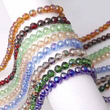 1 Strand 8mm Transparent Crystal Multi-Faceted Beads, Shiny Coated Glass Beads For DIY Jewelry Making, Approx. 68pcs/Strand - Transparent Flower Ball Beads - View 5